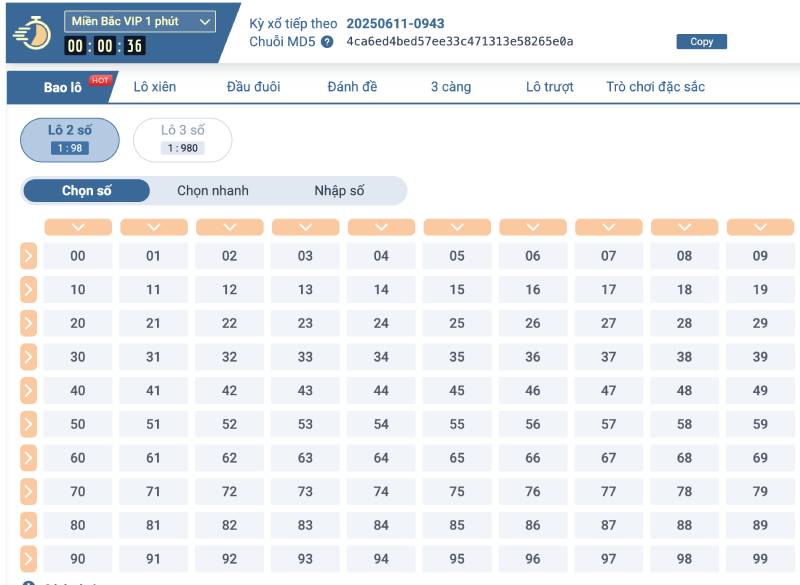 Các loại cược phổ biến khi đánh lô tại 11BET