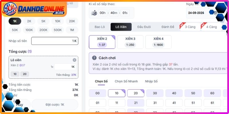 Đánh xiên 2 ăn bao nhiêu tiền tại các đài hiện nay?